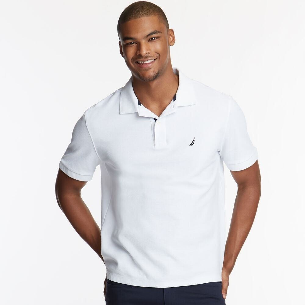 Nautica Men's Classic-Fit Performance Deck Polo Shirt Bright White Size L NWT